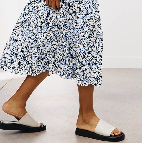 John Lewis Blue & White Floral Tea Dress UK 12 - Picture 4 of 13